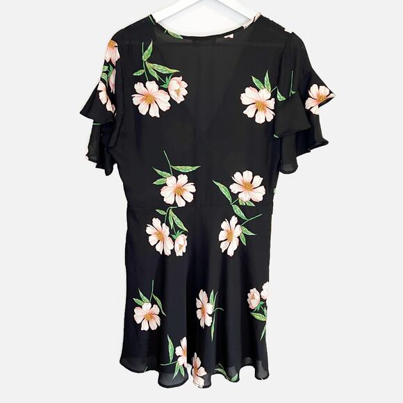 Altar'd State Floral Wrap Dress Flutter Sleeves - Large - Picture 3 of 5